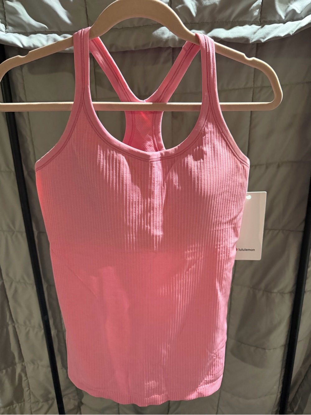 lululemon hip length Ebb to Street Pink Ribbed Racerback Tank